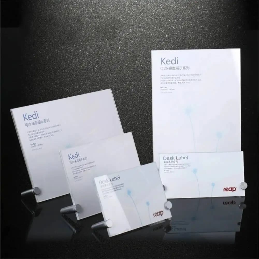 Acrylic L desk sign holder, card display, table name, label, frame, photo, table support, poster, table banner