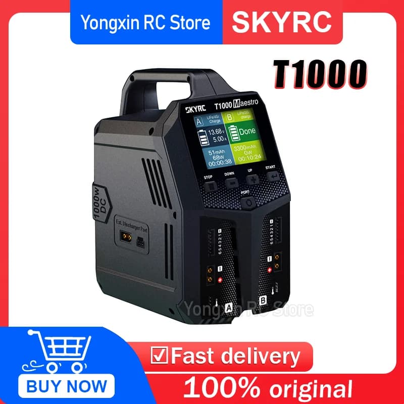 Caricabatterie SKYRC T1000 Maestro, Caricabatterie Bilanciante per Batterie Lipo AC/DC 1-6S, Caricabatterie per Batterie LiFe NiMH NiCd
