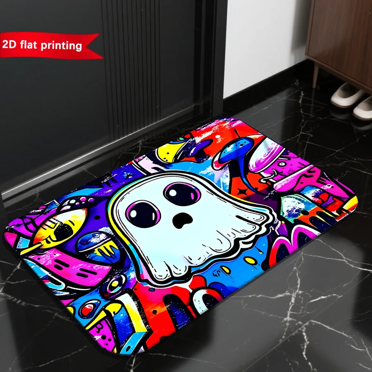 VIKAMA Cartoon Fire Truck Shaped Bath Mat Cute Red Fire Engine Irregular Non Slip Floor Mat Water Absorbent Rug Kids Room Decor