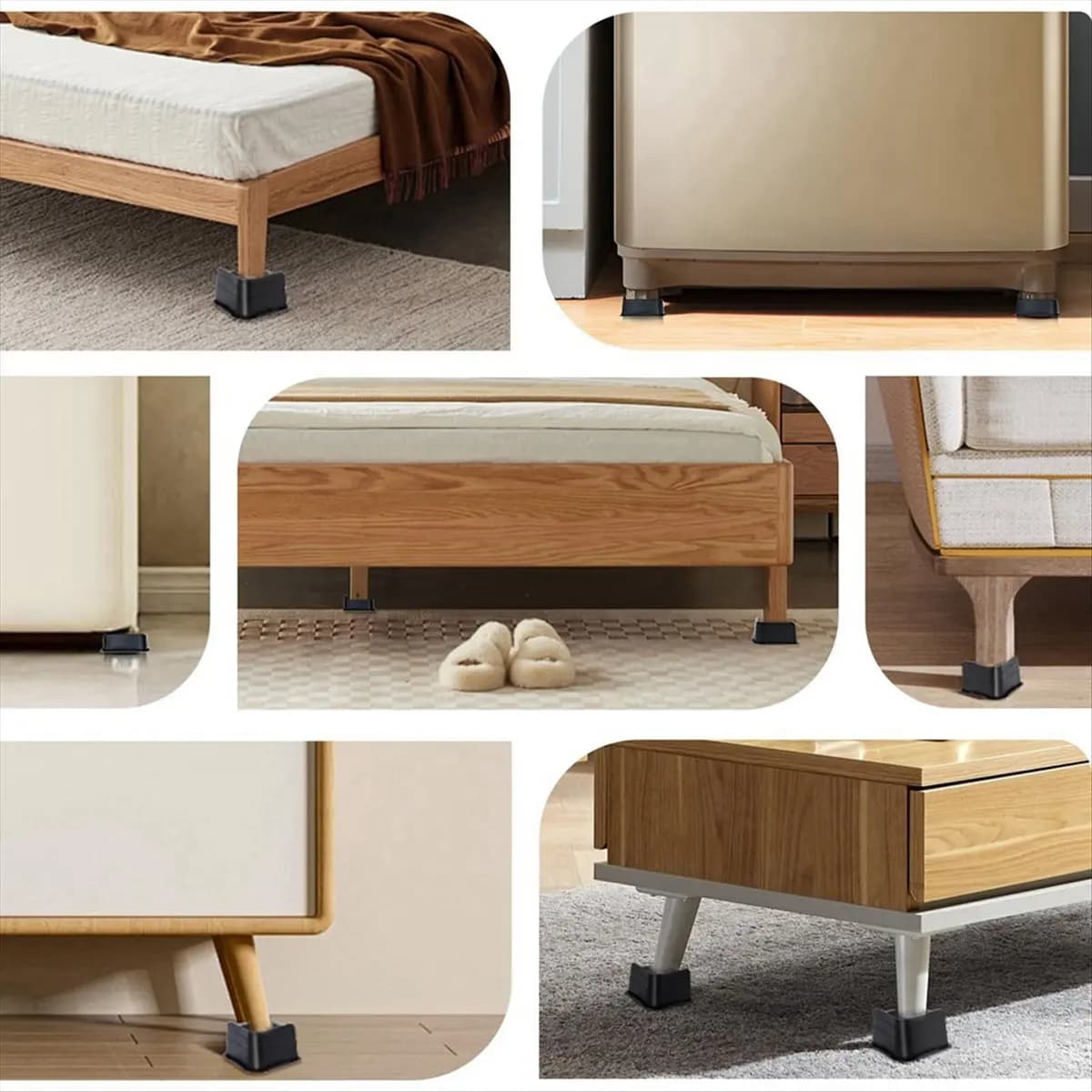 *WSFS 4 pezzi 4 pollici altezza aumento telaio letto resistente telaio per mobili regolabile divano tavolo e sedia gamba telaio