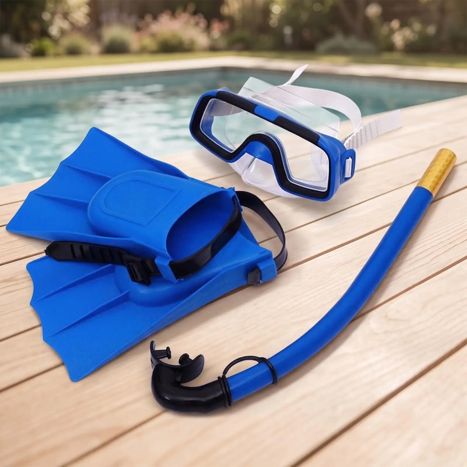 Underwater Snorkeling Gear Set with Diving Goggle Snorkel and Fins for Children Swimming Training Scuba Diving Accessories Kit