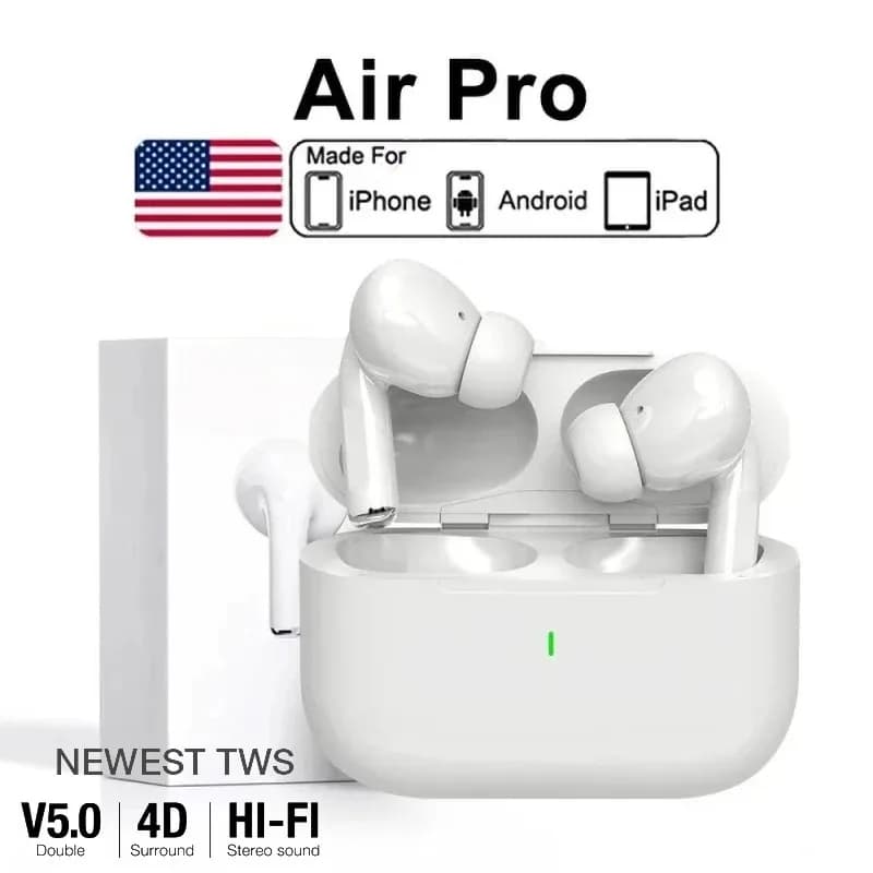 Air Pro 5 TWS Max Bluetooth Wireless In-Ear Sports Chargers with Noise Cancellation for Apple iPhone