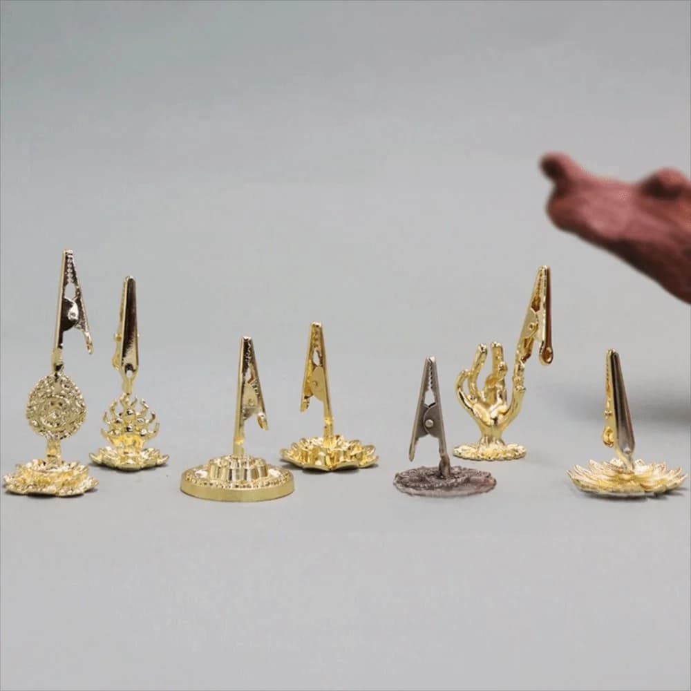 Elegant Mini Lotus Incense Stick Holder Non-slip Flat Bottom Fragrance Clip Vintage Ash Catcher Incense Burning Tray Washroom