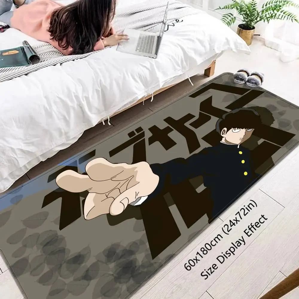Mob Psycho Tappetino rettangolare antiscivolo per la casa Morbido Badmat Porta d'ingresso Tappetino per interni ed esterni Zerbino di benvenuto