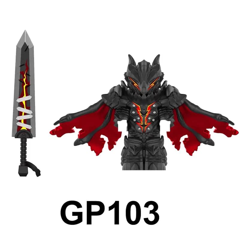NUOVO GP103 Serie Medievale Guerriero Berserk Guts Modello Cavallo Mattoncini MOC Set Puzzle Regali Giocattoli FQ101-FQ102
