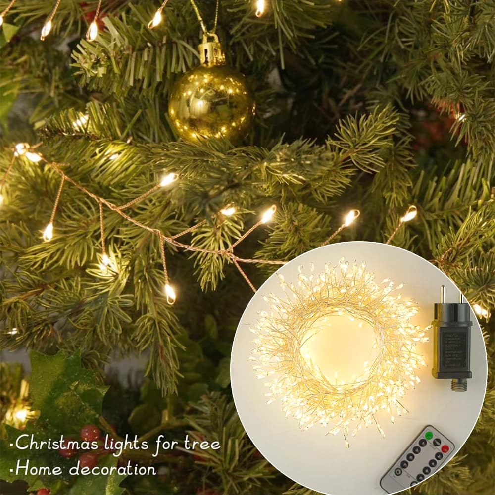 10M Nastro Cluster Ghirlanda di Natale Luci della stringa Decorazione esterna Giardino interno Spina per albero Matrimonio 220V Illuminazione natalizia