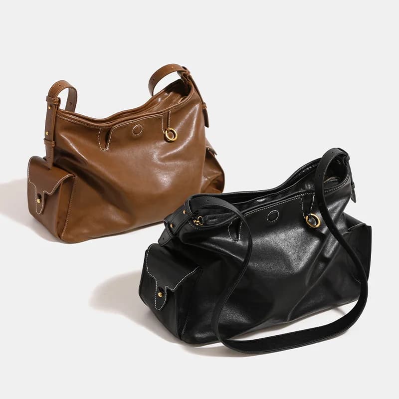 Elegante Borsa Fasciatoio da Donna con Logo a Lettere, Classica in Pelle con Fascino Vintage e Trendy Borsa a Tracolla a Spalla