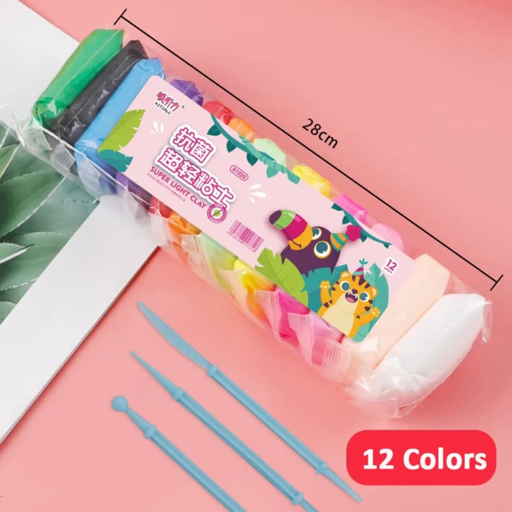 12/24/36 pz. Pasta Modellabile Creativa Ultra-Leggera in Plastilina, Argilla Modellabile ad Asciugatura all'Aria, Pasta da Gioco Fai-da-te, Argilla Sensoriale Inodore Colorata