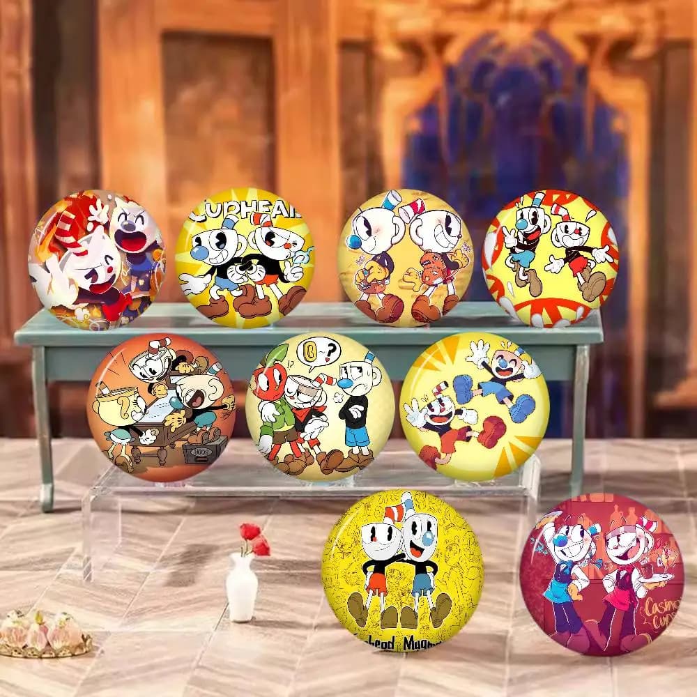 Cuphead Game Anime Brooches Cute Cartoon Badge Jacket Jeans Lapel Pin Gift Accessorie
