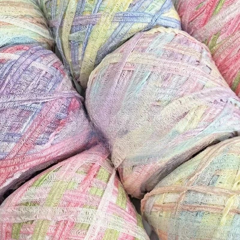100g Gradient Ribbon Yarn Segment Dyed Rainbow Colorful Thread Handmade Woven Doll Bag Scarf Clothes DIY Wiring