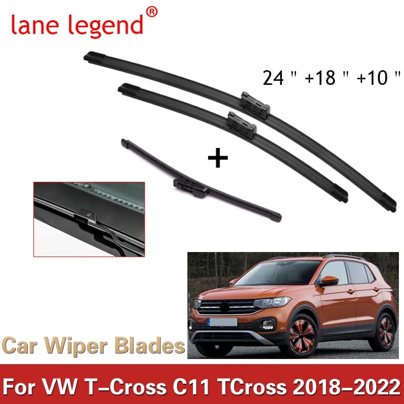 Car Front & Rear Wiper Blade For Volkswagen VW T-Cross C11 TCross 2018-2022 Windscreen Windshield Car Accessories Window