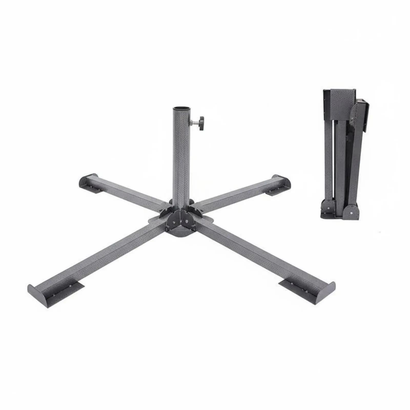 Base a Quattro Gambe per Ombrellone, Supporto Stabile a Croce, Porta Ombrello Pieghevole, Robusto Accessorio da Esterno Impermeabile