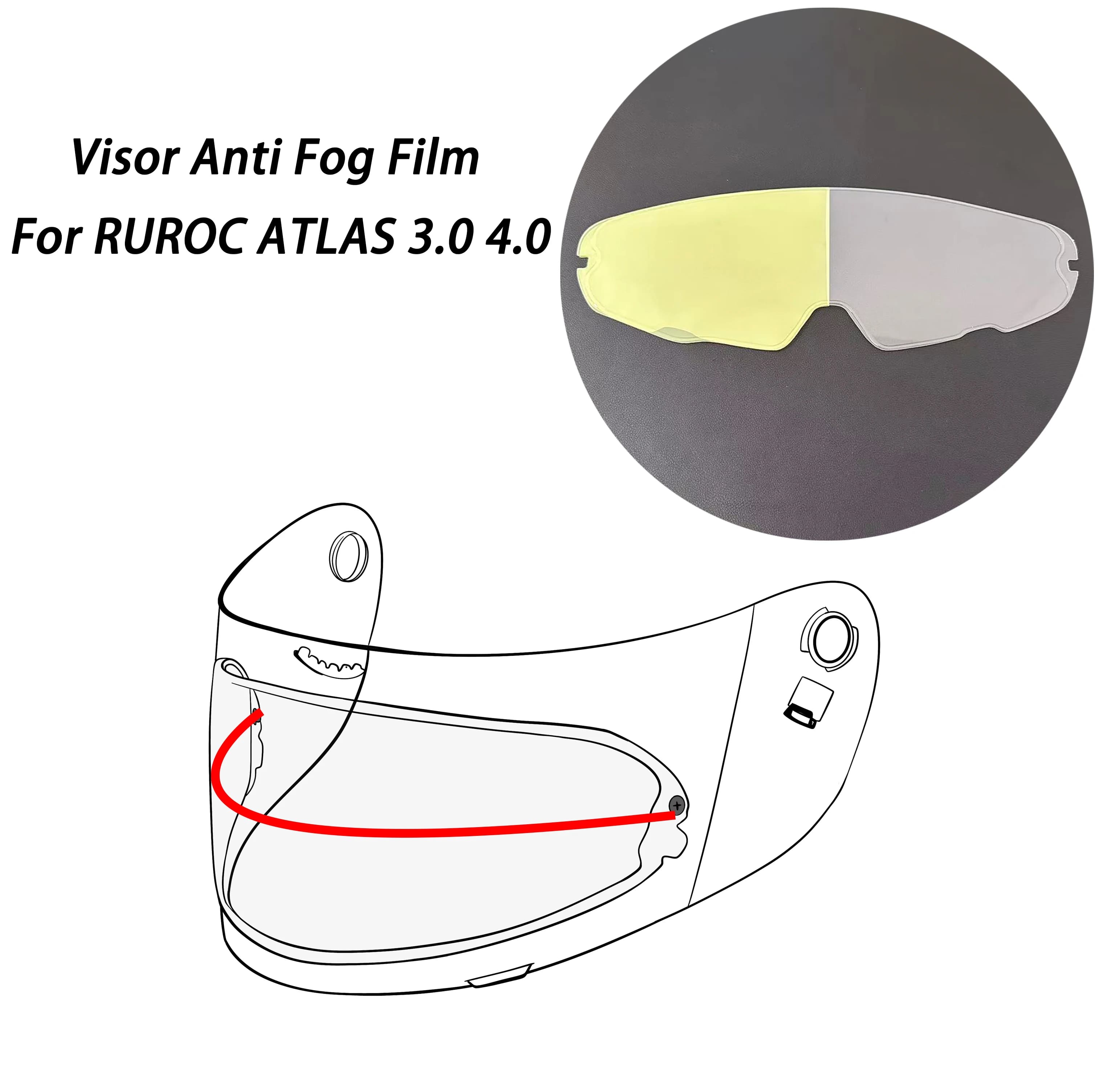 Helmet Visor Film Anti Fog Fit for RUROC ATLAS 2.0 3.0 4.0 Lens Anti Fog Film Motorcycle Helmet Accessories