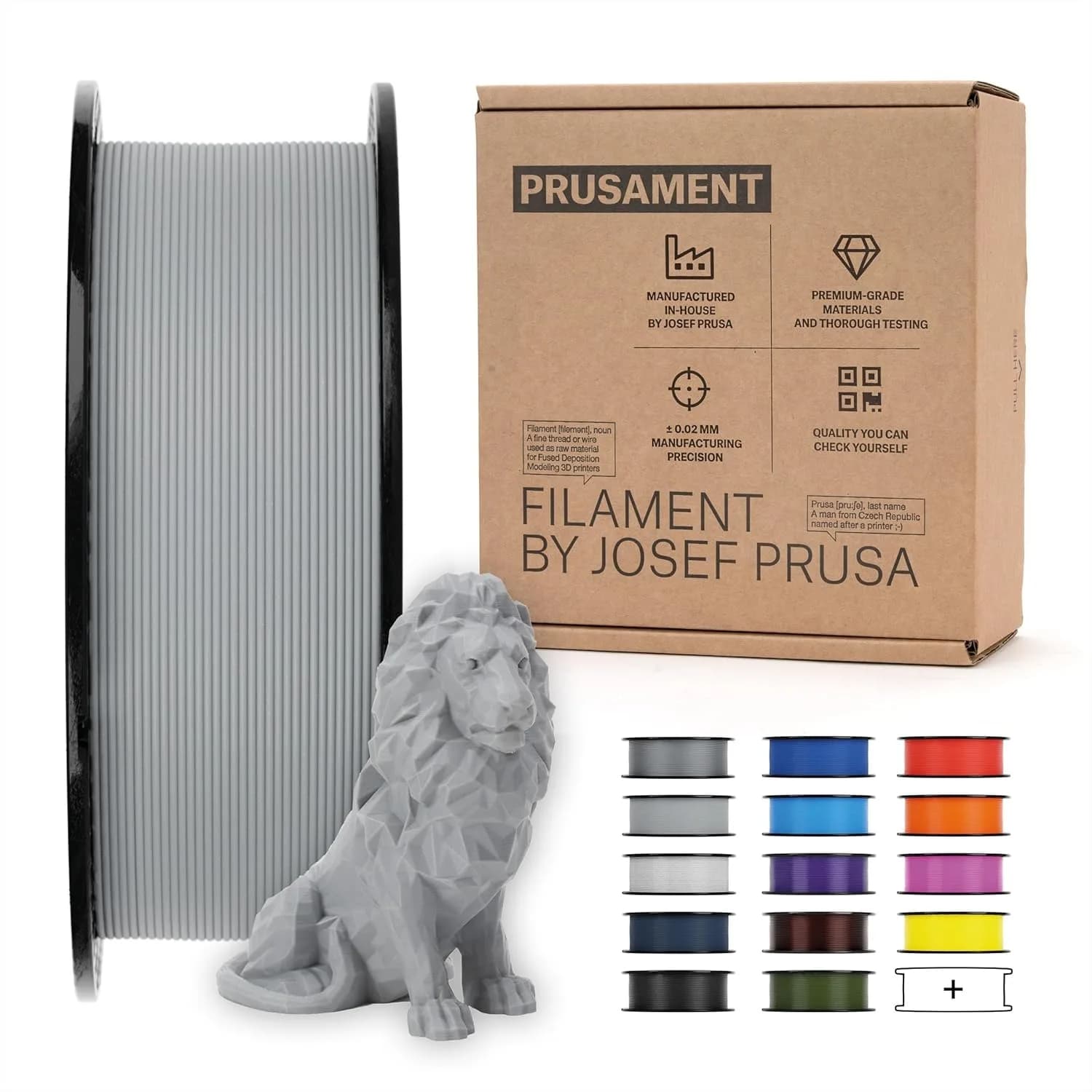Filamento PLA Premium 1.75mm ±0.02mm, Filamento per Stampante 3D Facile da Stampare con Basso Allungamento, Bobina da 1kg per Principianti e Professionisti
