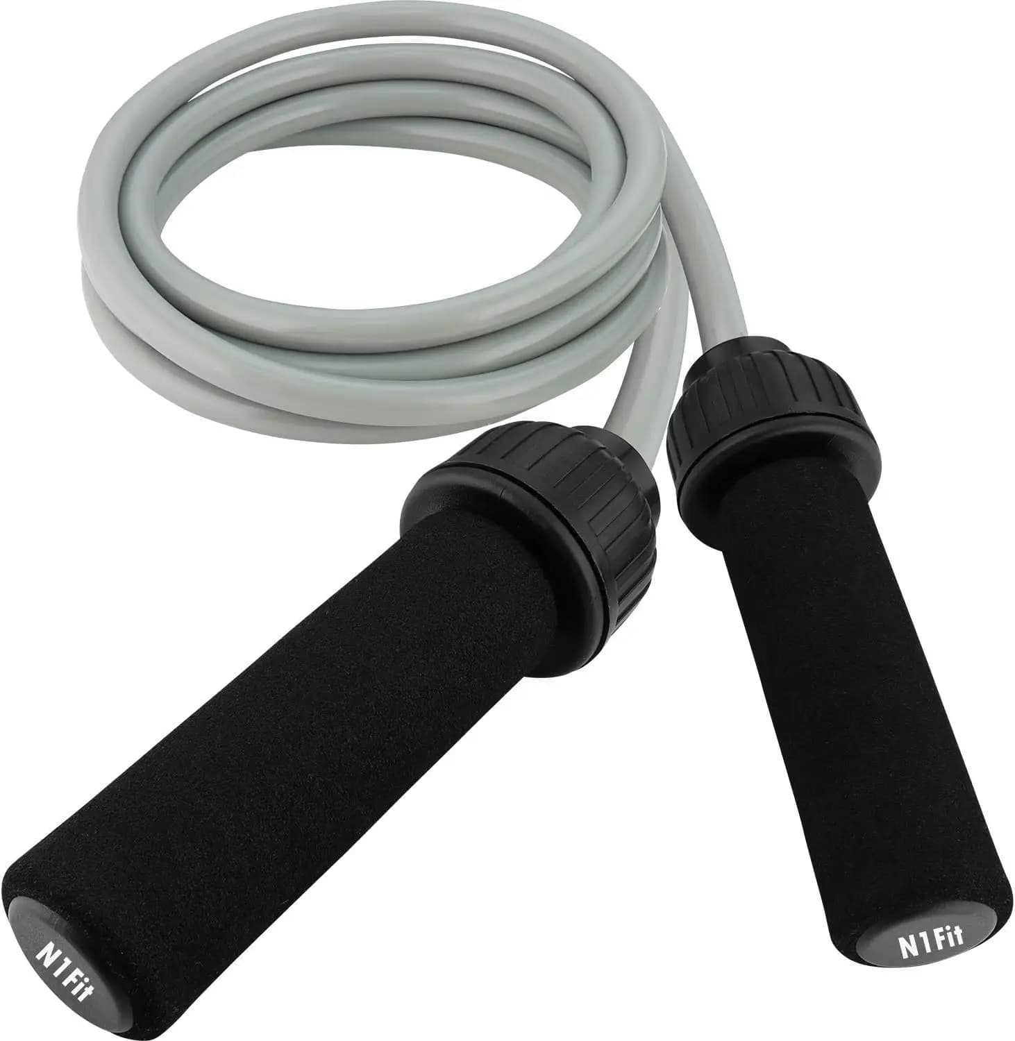 Corda per Saltare con Pesi (0,45 kg) - Senza Grovigli con Cuscinetti a Sfera per MMA, Boxe, CrossFit, Fitness, Allenamento Cardio, Maniglie Regolabili in Schiuma