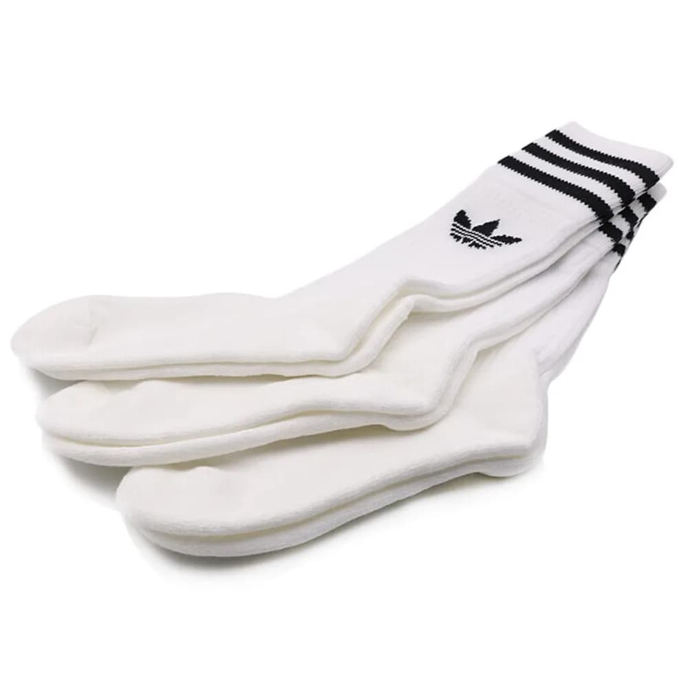 Calzini da basket Adidas Trefoil per uomo e donna: antiscivolo, resistenti, comodi e traspiranti - Bianchi, confezione da 3 S21489