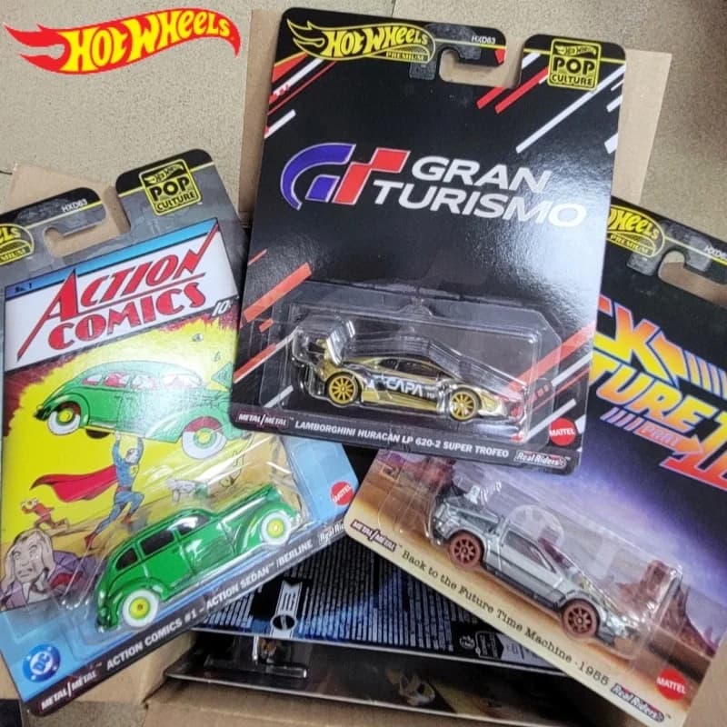 2025 originale Hot Wheels cultura pop Hxd63-L serie Lamborghini Ritorno al futuro modello di auto giocattoli modello di auto collezione regalo