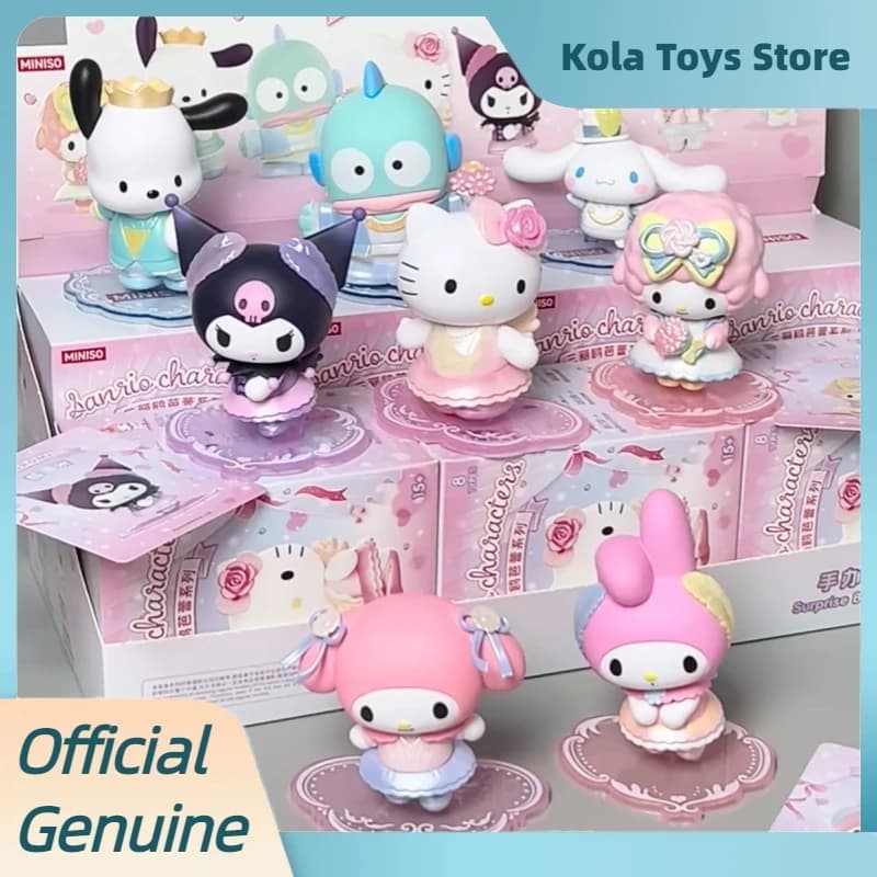 Scatola cieca originale Sanrio Ballet Series Kuromi My Melody Figurina carina Modello in PVC Ornamento Giocattoli Scatola misteriosa Regali per bambole di cartone animato