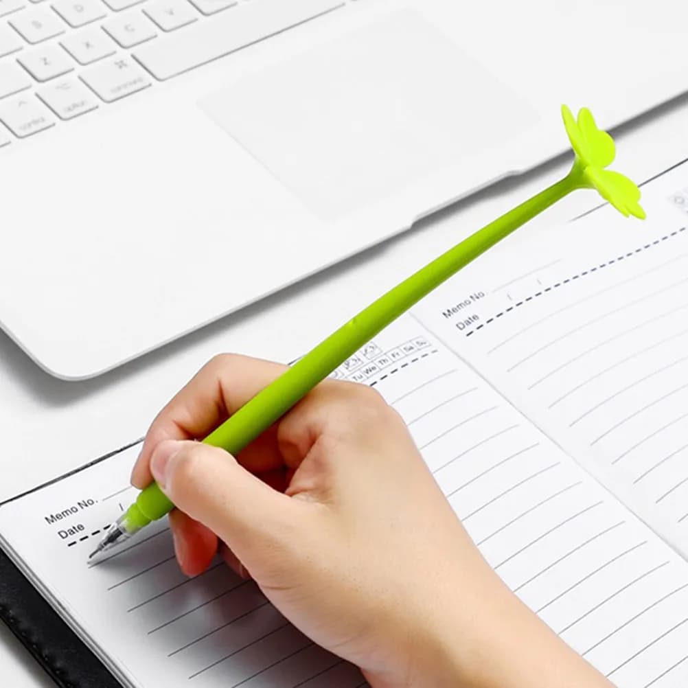 20 penne gel a forma di fiore, materiale in polietilene, design di penna per scrittura fluida, accessori ideali per la scrittura degli studenti