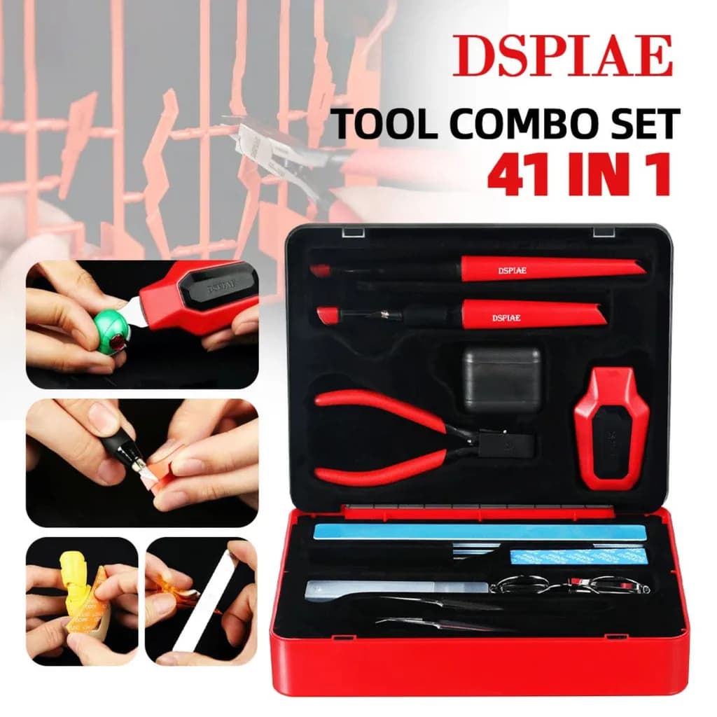 DSPIAE TC-S01 Departure Tool Combo Set for Gunpla Scale Model DIY Building Beginner Kit with Pliers Scissors Sandpaper Tweezers