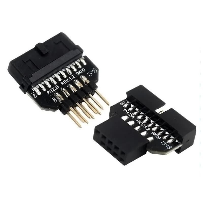 USB2.0 9pin a USB3.0 19pin Pannello frontale Connettore plug-in Scheda madre del computer USB 3.0 Convertitore adattatore da 19/20pin a USB2.0 9pin