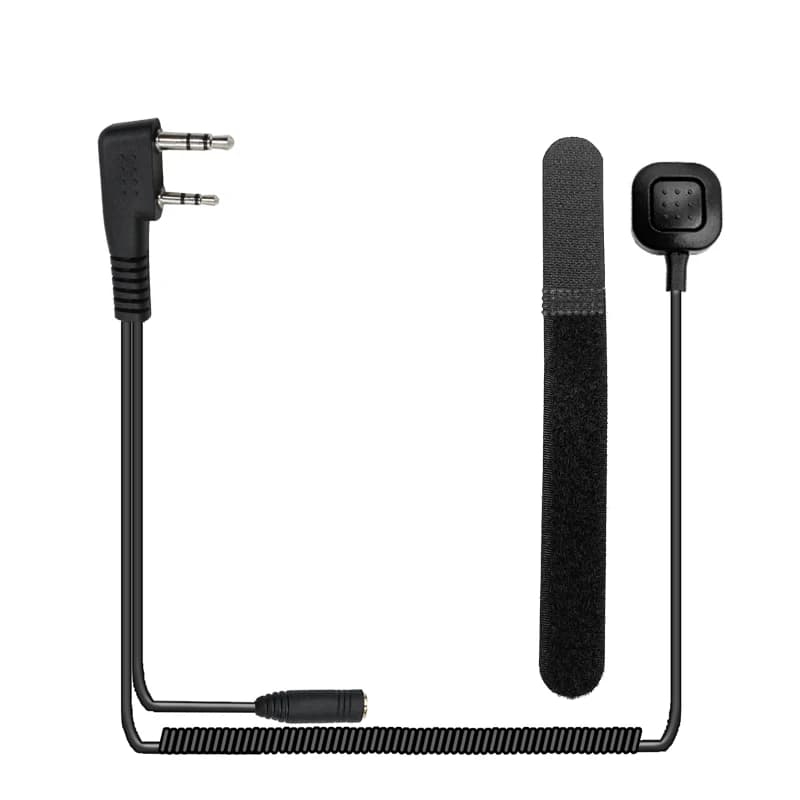 Cavo adattatore walkie-talkie da 2 pin a 3,5 mm con pulsante PTT compatibile con radio Kenwood BaoFeng a auricolari da 3,5 mm con microfoni