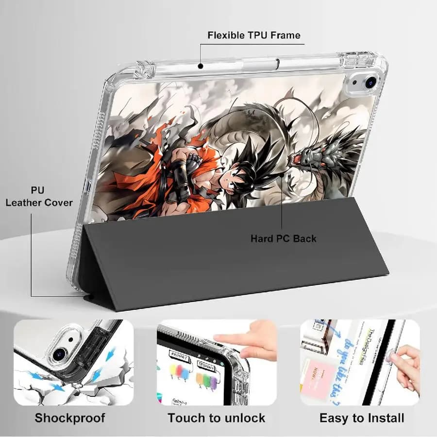 Tablet Case For iPad Air 4 5 M3 M2 M4 11inch Pro 2025 Mini 6 7 11th 10th 9th 8th 7th 12.9inch Holder Cover Y-Fold DragonS BallS