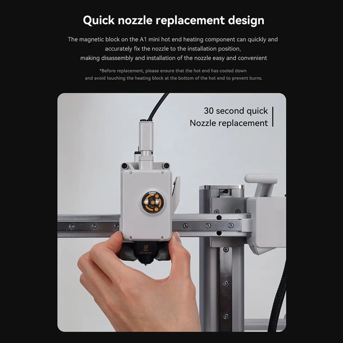 DT1410/Hotend Kit for A1/A1 Mini Fast Speed Hot End Assembly 0.2mm Hardened Steel Nozzle 3D Printer Parts