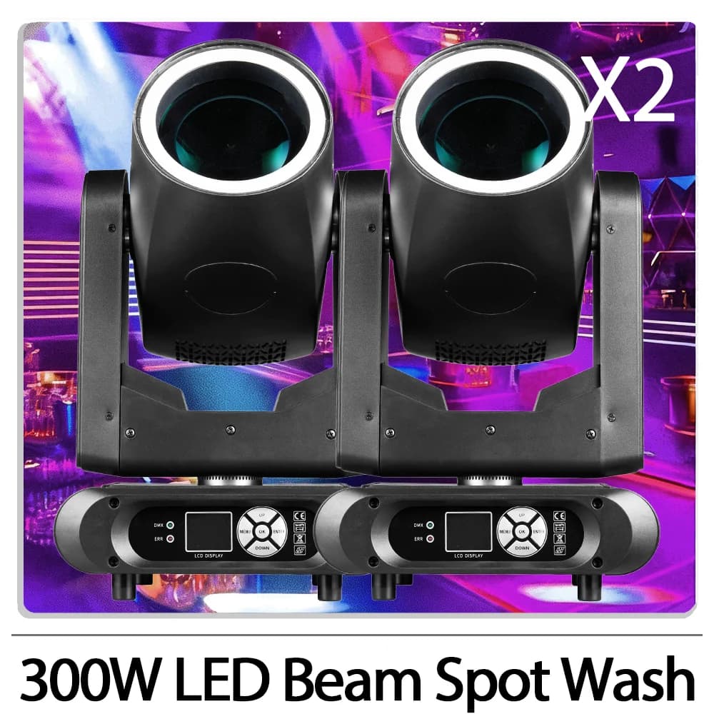 Faro mobile a LED da 300W con effetto wash ad anello, effetto arcobaleno, controllo DMX512 per DJ, discoteche, feste, bar, locali notturni, matrimoni