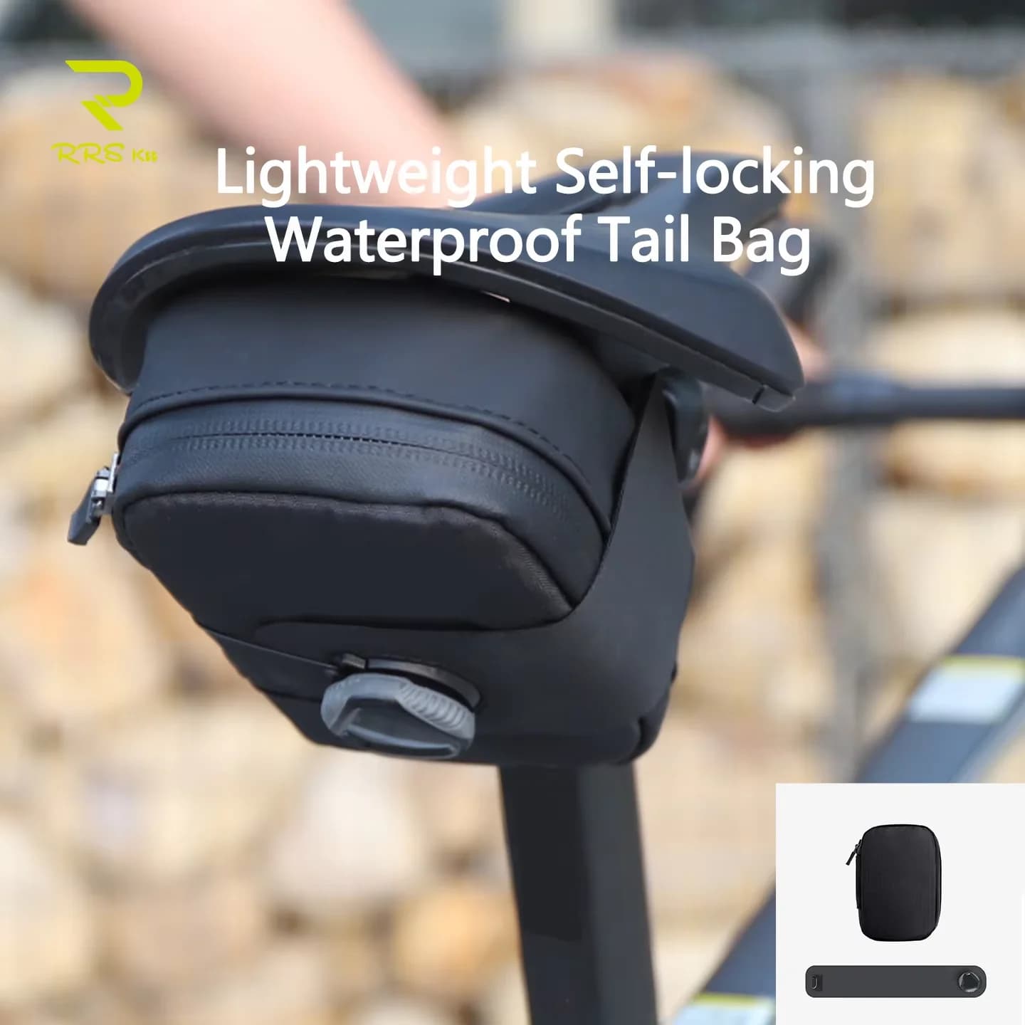 Rrskit Bicycle Lightweight Self-locking Waterproof Tail Bag Road/MTB/Folding Bike Saddle Rear Bag Portable Bicycle Tool Kit