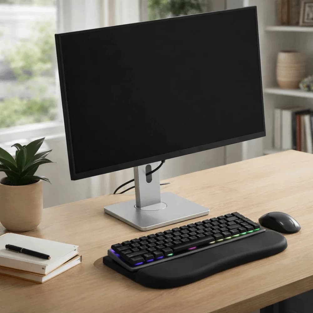 Supporto Ergonomico per Tastiera con Poggiapolsi, Rialzo per Tastiera Regolabile in Altezza, Comodo per Lavorare