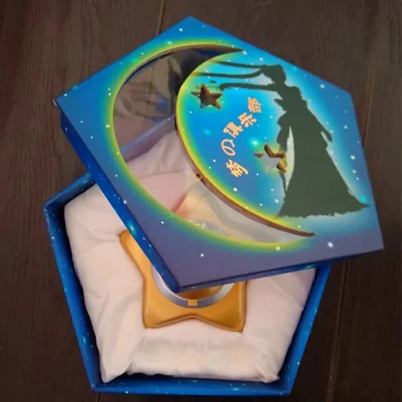 CyAnime Sailor Moon Manga Resin Moonlight Memory Pentagram Star Locket Starlit Sky Music Box Cosplay Prop Per Collezionisti e Fan