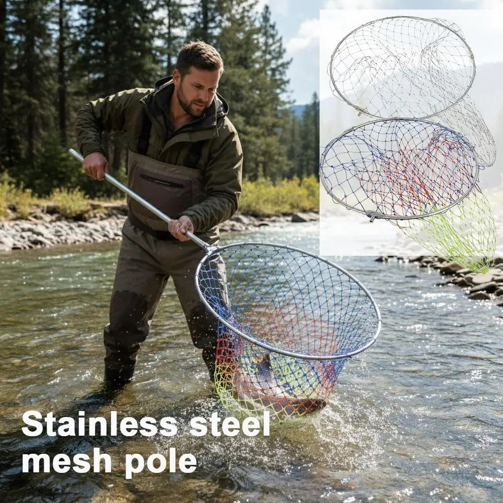 Stainless Steel Fishing Net Foldable Design Folding Net Head Landing Net Dip Accessories Depth Landing Fishing Brail Sea Fishing