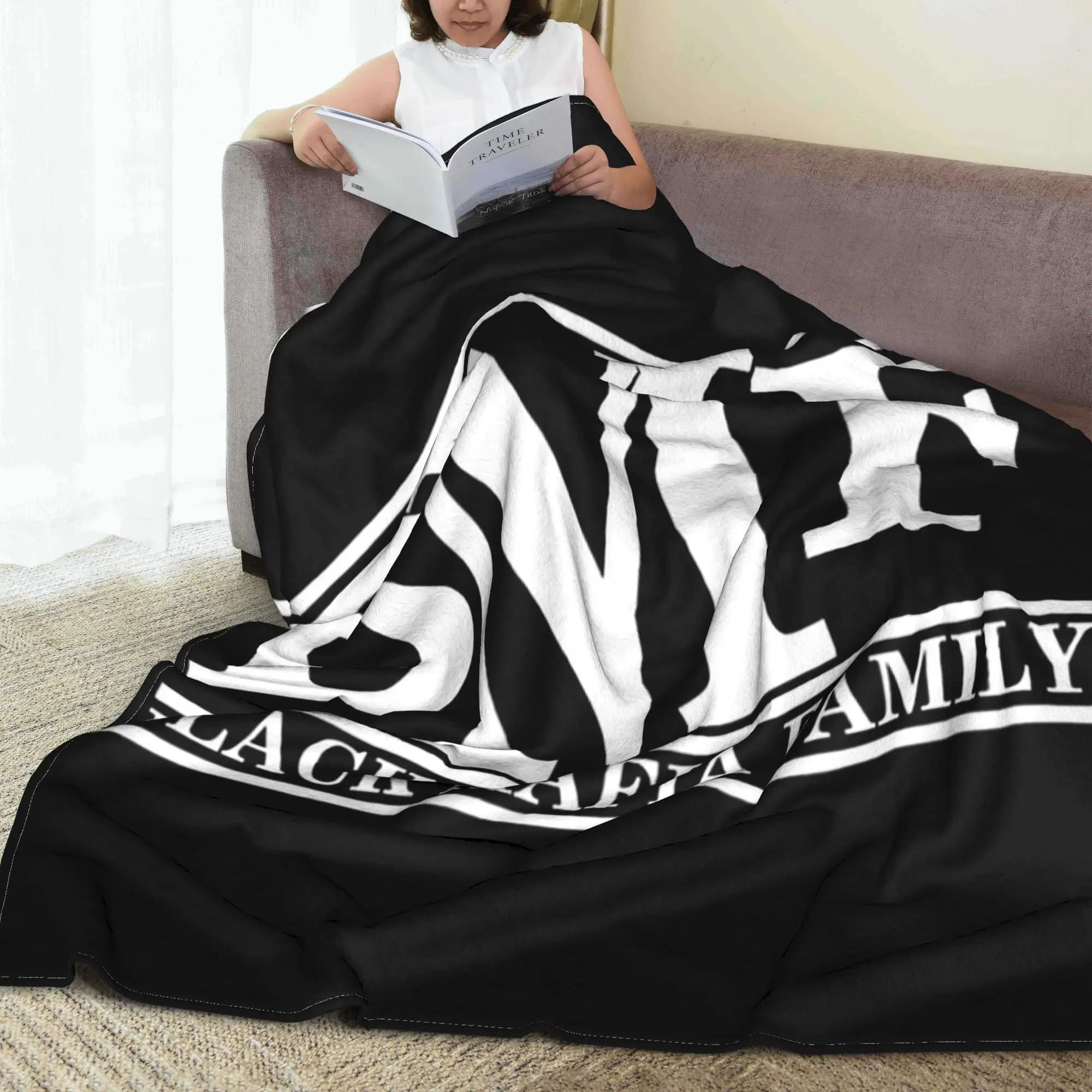 Black Mafia Blanket Lightweight Fleece Sofa Throw Blanket for Home Bedroom Office Throws Bedspread Quilt