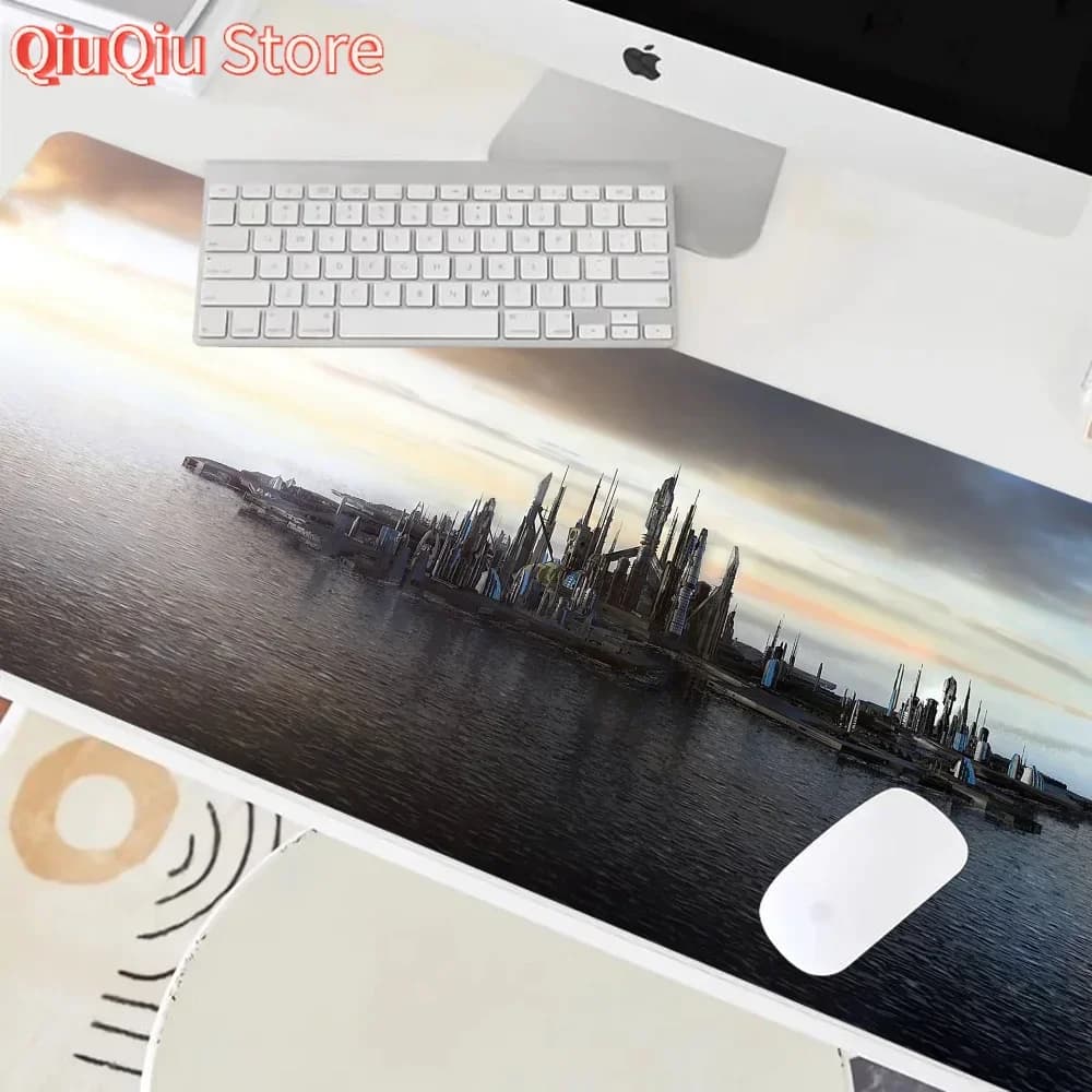 Stargate Atlantis Tappetino per mouse Tappetino per mouse Tappetino da scrivania con tappetino Accessori da gioco Tappetino imbottito per tastiera Prime Gaming XXL