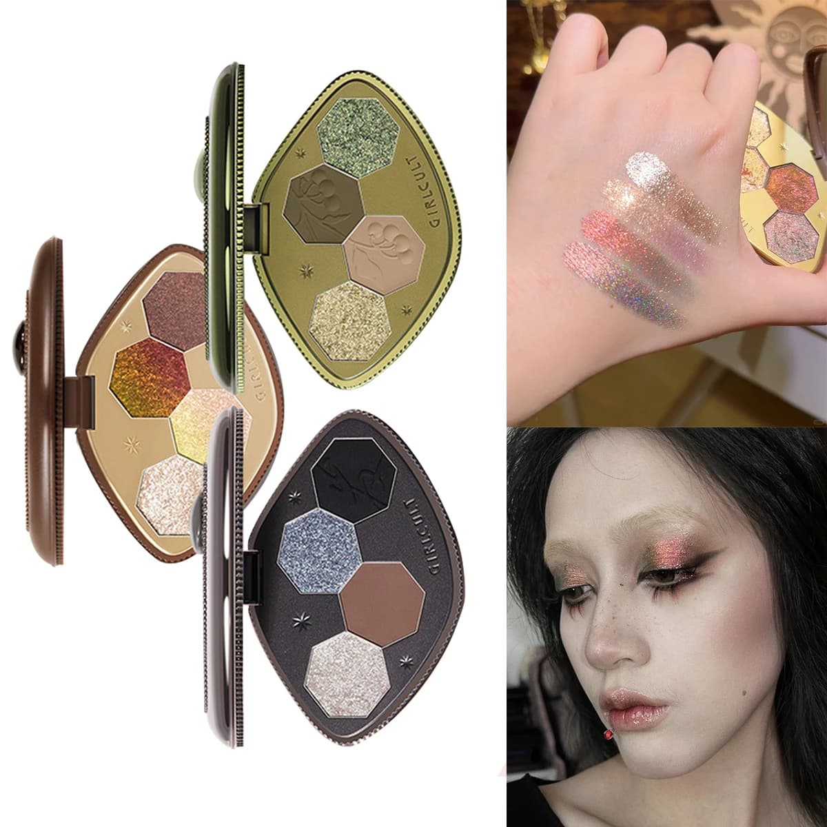 Girlcult Chameleon Eyeshadow Palette 4 colori Impermeabile a lunga durata Matte Shimmer Viola Smokey Trucco altamente pigmentato