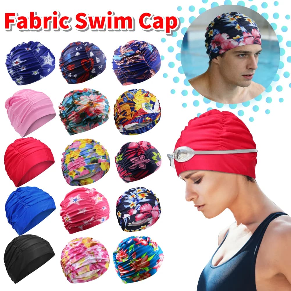 Printed Fabric Swimming Headphone, Breathable, with Ear Protection, Lightweight and Elastic for Beach/Piscina/Spa Indoor