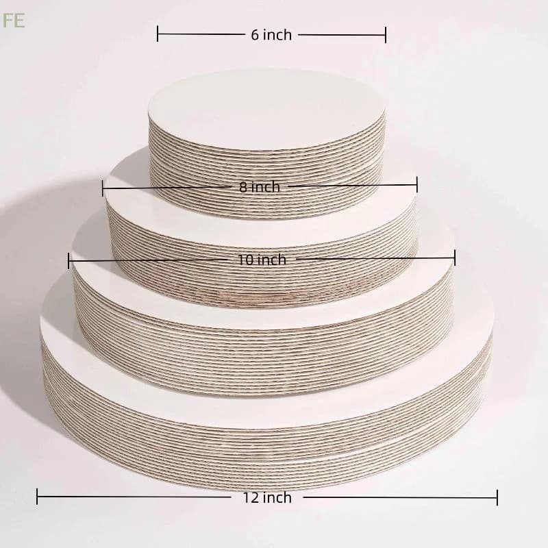 [FE] 10 supporti per torte con anelli bianchi dorati, cartone con base per torte da 6/8/10/12 pollici, adatti per cuocere torte