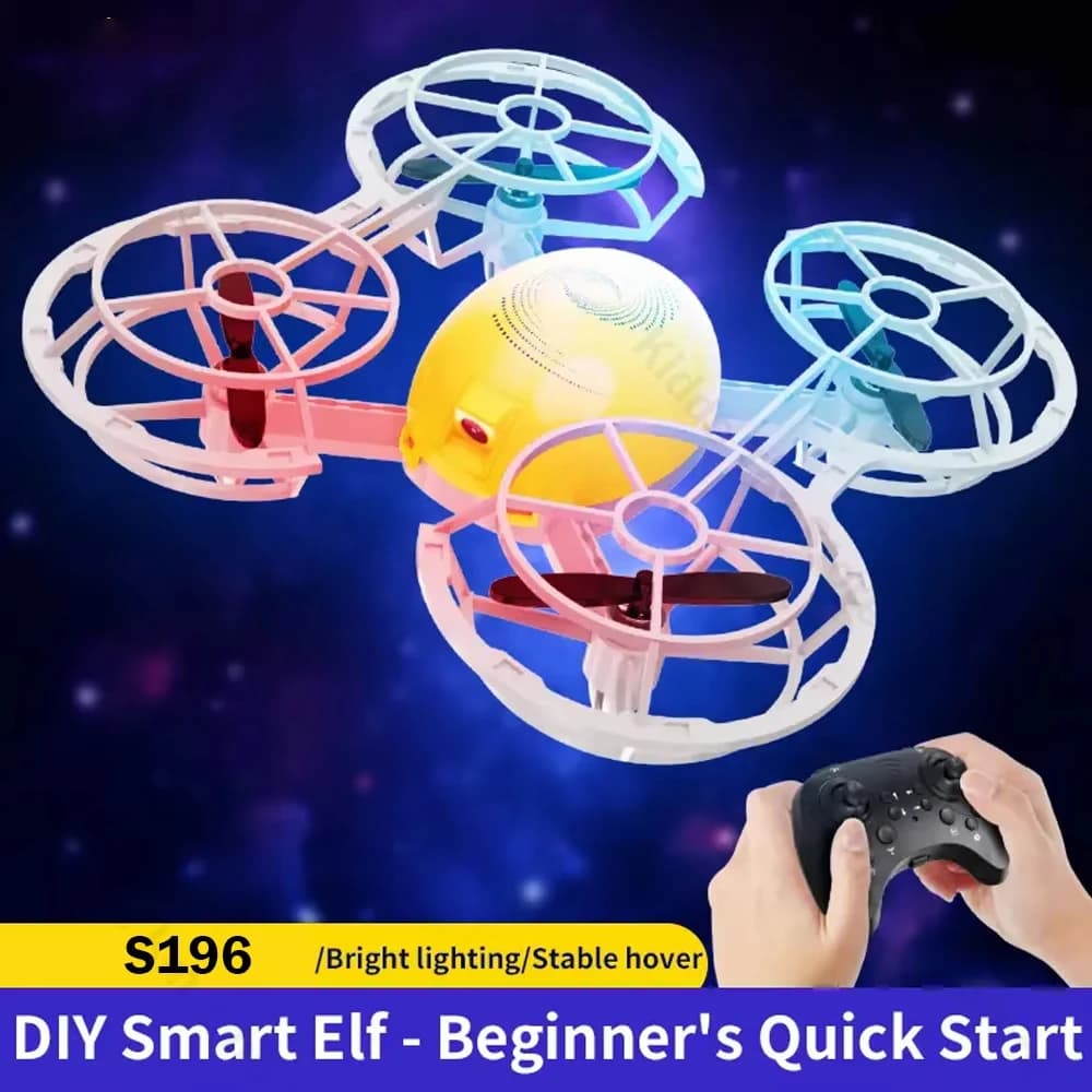 S196 FAI DA TE Mini RC Drone Assemblato Drone 816 Hollow Cup Motore Aereo di Controllo Remoto con Luce Quadcopter Elicottero Drone Giocattolo