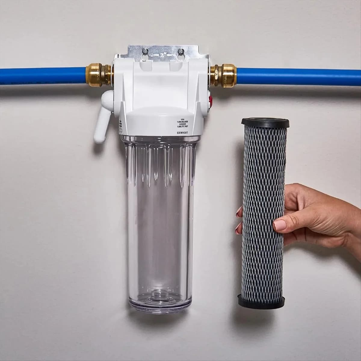 Filtro per l'acqua al carbonio da 4 pezzi Filtro di ricambio per sedimenti, gusto e odori standard da 10 pollici per tutta la casa TQ