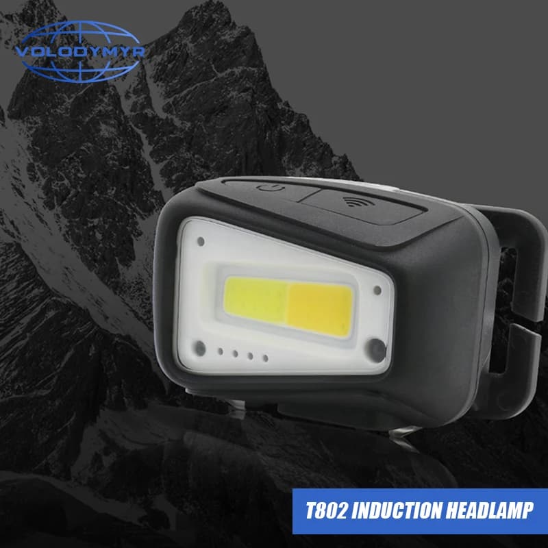 VOLODYMYR Waterproof COB LED Headlamp Motion Sensor Work Light for Outdoor Night Fishing Camping Car Repair Checking Polishing