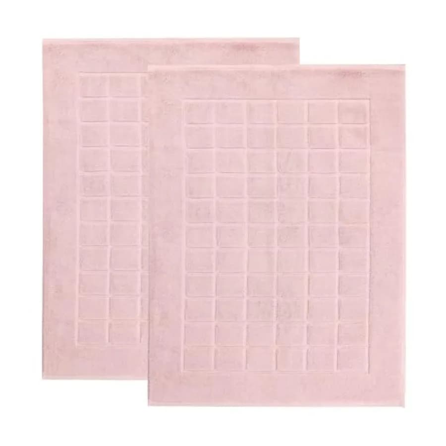 HOMECITY Set di Tappetini da Bagno 100% Cotone, Decorazione per Bagno, Altamente Assorbenti, Asciugatura Rapida, Tappeti Lavabili per Doccia