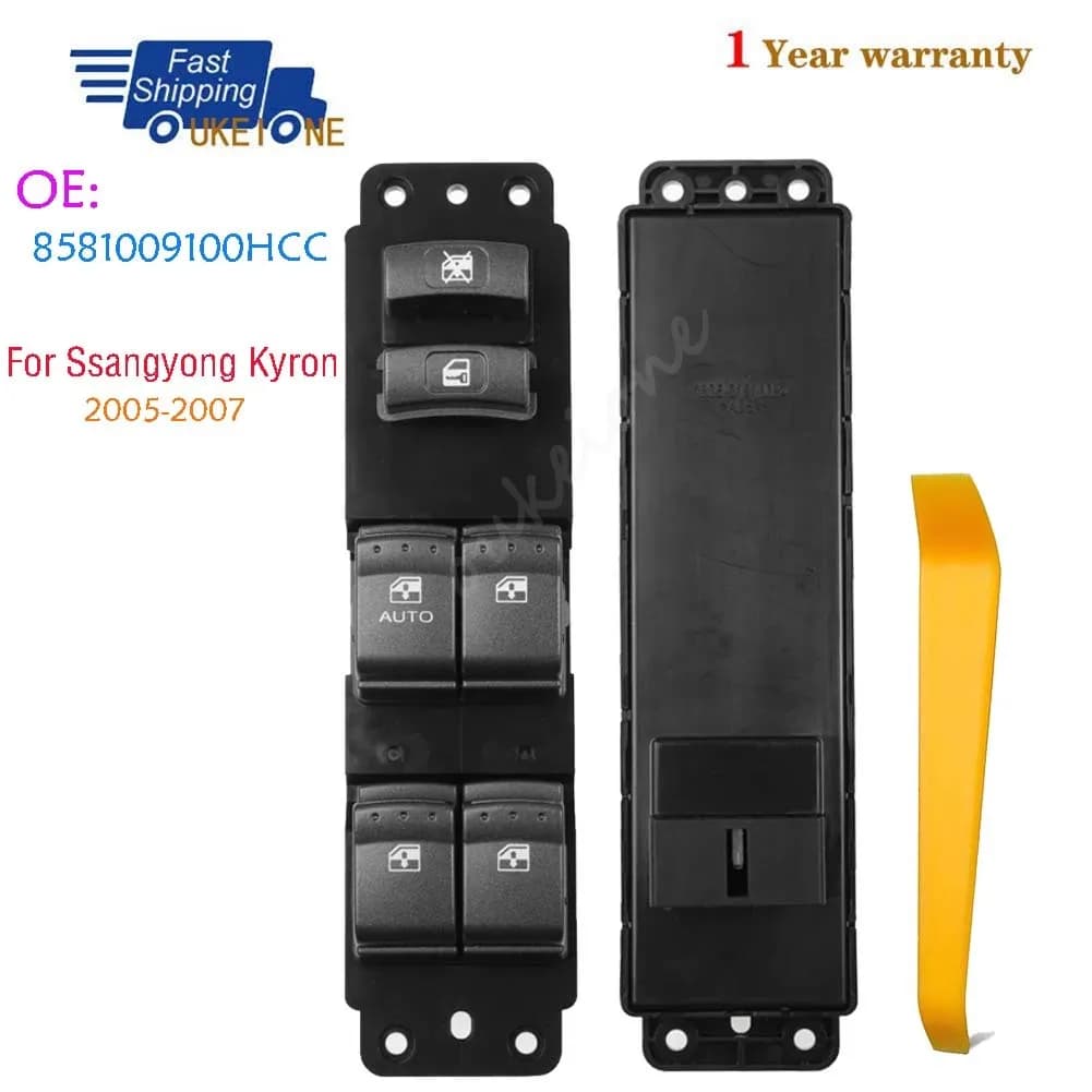 8581009100HCC Per Ssangyong Kyron 2005 2006 2007 LHD Interruttore Alzacristallo Elettrico Lato Guida Pulsante di Controllo Ricambi