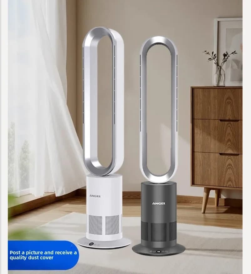 Ventilatore a Torre Senza Pale Angelo Tedesco 220V, Purificatore d'Aria e Riscaldatore 2 in 1 per Uso Domestico QDW