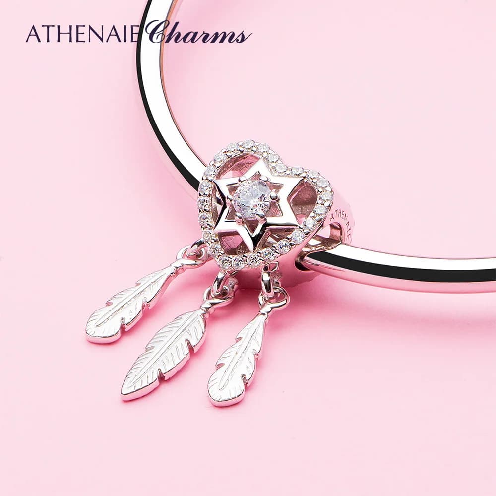 ATHENAIE Spiritual Dreamcatcher 925 Sterling Silver Beads Charms Fit Bracelet Bangle for Women Jewelry Gift