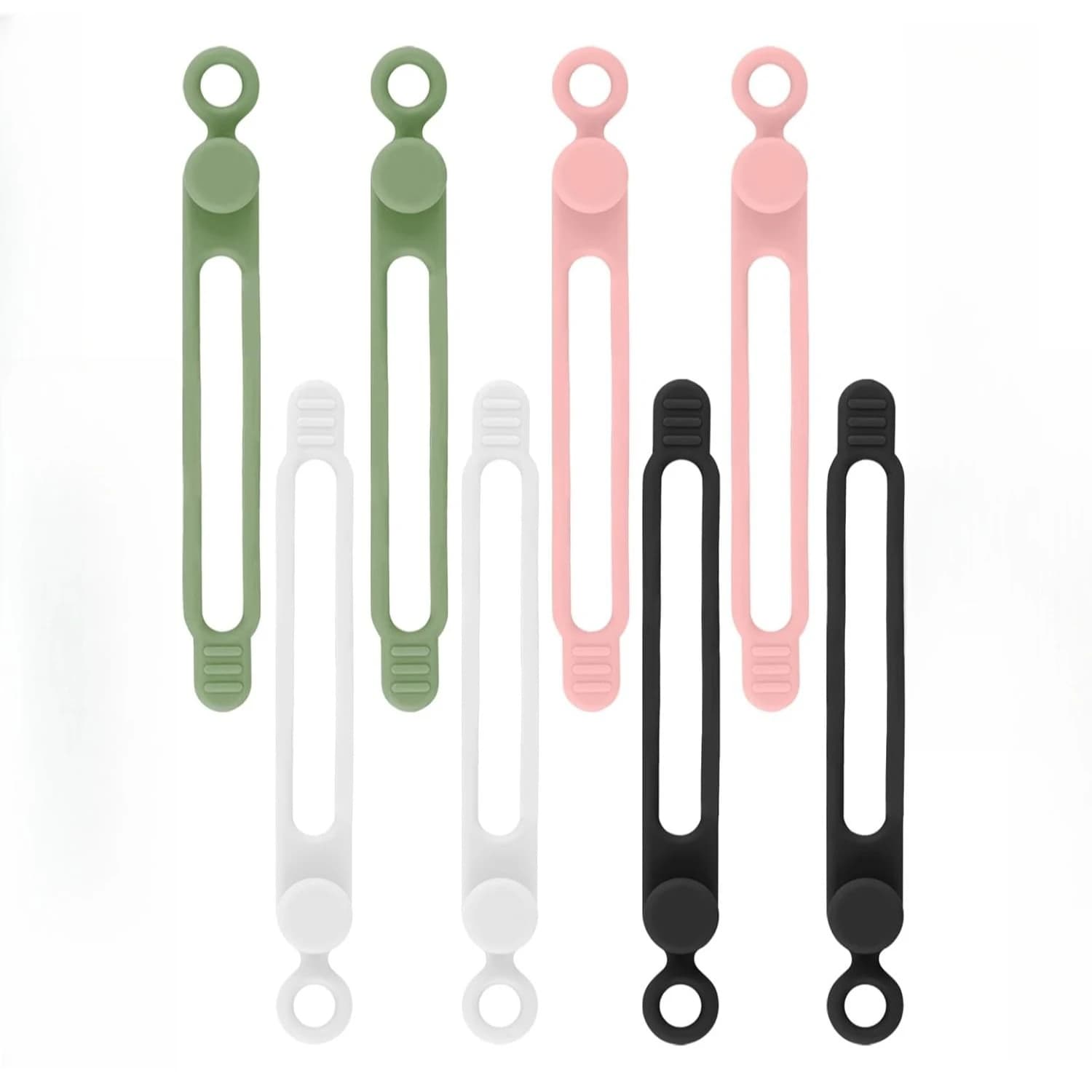 Cinghie per cavi in silicone Organizzatore per cavi per imballaggio di auricolari, fascette per cavi riutilizzabili Organizzatore di cavi in casa, ufficio, cucina, scuola