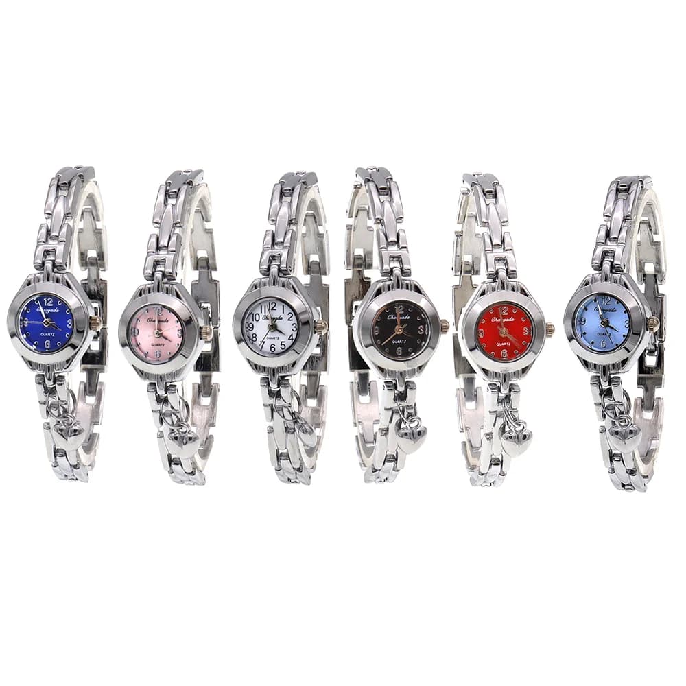 Set di 6 Orologi da Polso per Donna, Bracciale Elegante con Quadrante Piccolo, Orologio al Quarzo di Lusso
