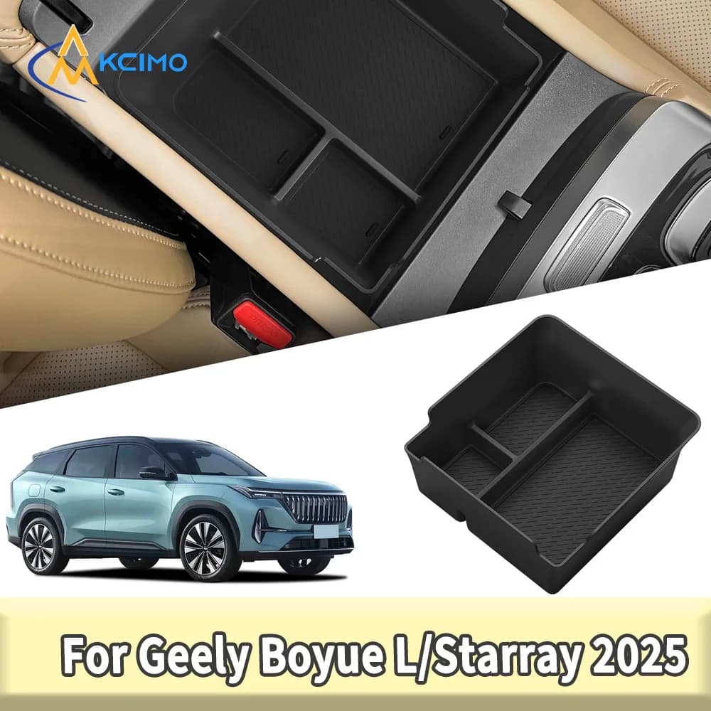Organizzatore del vassoio del bracciolo della console centrale per Geely Boyue L/Skezy 2025 Scatola di immagazzinaggio in ABS Stivaggio Riordino Accessori interni per auto