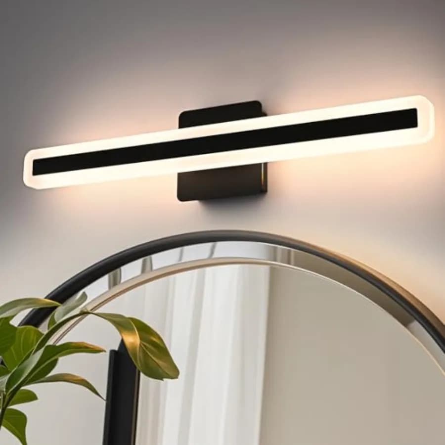 Lampada da Bagno Moderna Sopra Specchio, 24.0 Pollici, 28W LED, Barra Luminosa per Vanità, 5CCT Dimmerabile, Illuminazione Lineare LED