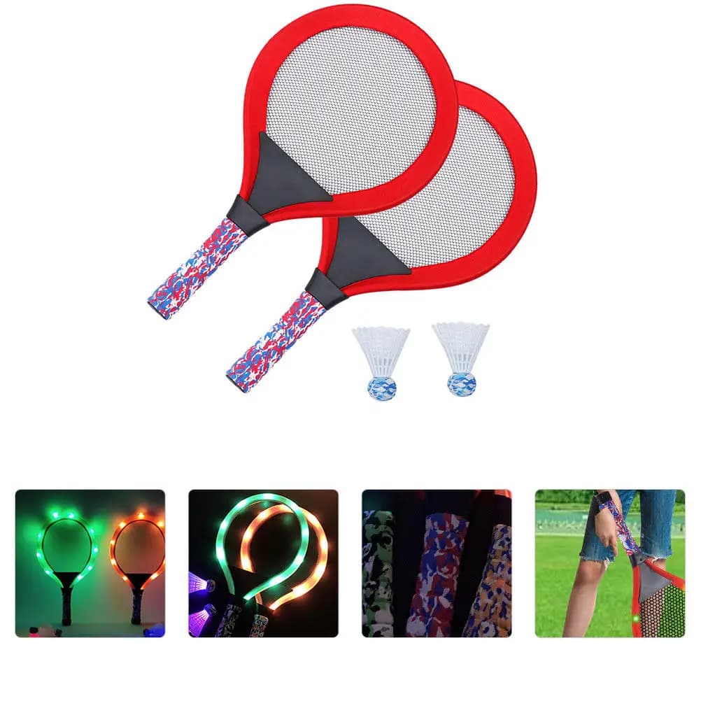 Set di racchette da tennis luminose per bambini, in plastica ABS leggera, attrezzatura luminosa per gioco interattivo genitore-figlio